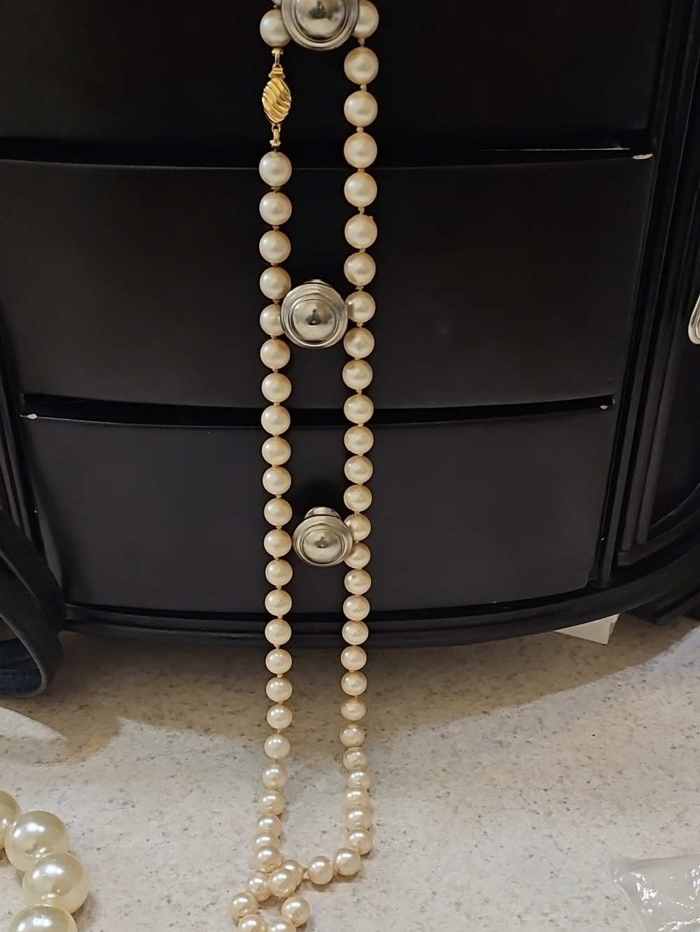Classic Pearl Strand Necklace with Gold Accents - Ivory